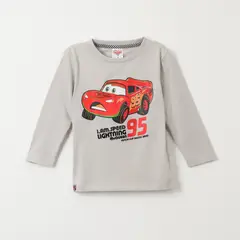DISNEY - Polera Manga Larga Niño Cars Piston Cup Beige