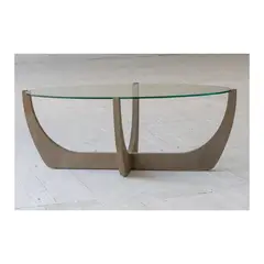 GENERICO - Mesa de Centro Ovalada en Vidrio con Diseño Exclusivo