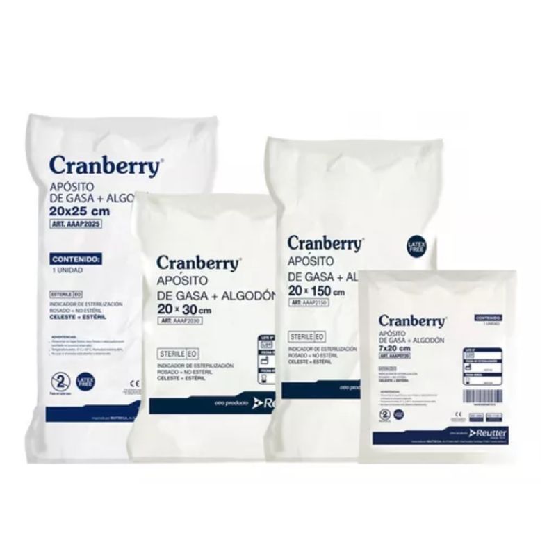CRANBERRY - Aposito Gasa + Algodon Esteril 20X3 0 Bolsa 10 Un