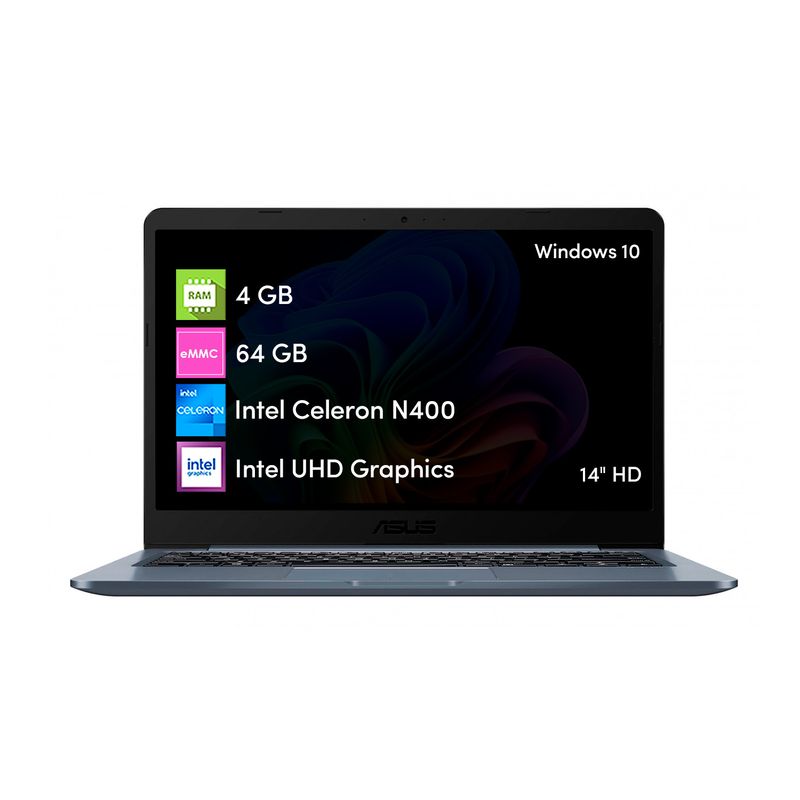 ASUS - Notebook Asus Intel Celeron N4000 4GB RAM 64GB eMMC W10 14 HD