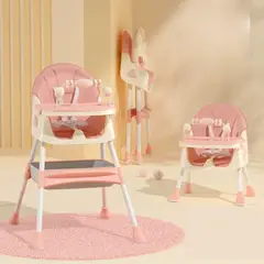 ELEPHANT - Silla de comer para bebe rosado