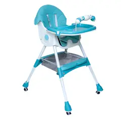 ELEPHANT - Silla de comer para bebe celeste