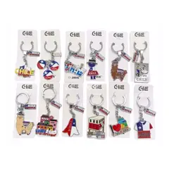 GENERICO - Llaveros Tipicos Chile Regalo Recuerdo Ciudades Chile Pack 12 Unidades