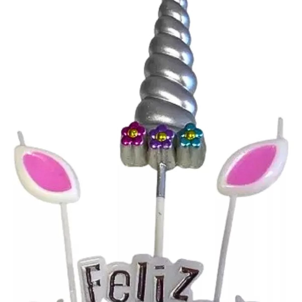 GENERICO - Set 4 Velas De Cumpleaños Adornos Para Tortas Unicornio