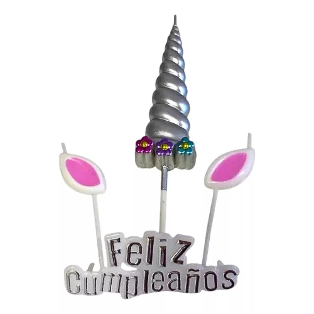 GENERICO - Set 4 Velas De Cumpleaños Adornos Para Tortas Unicornio