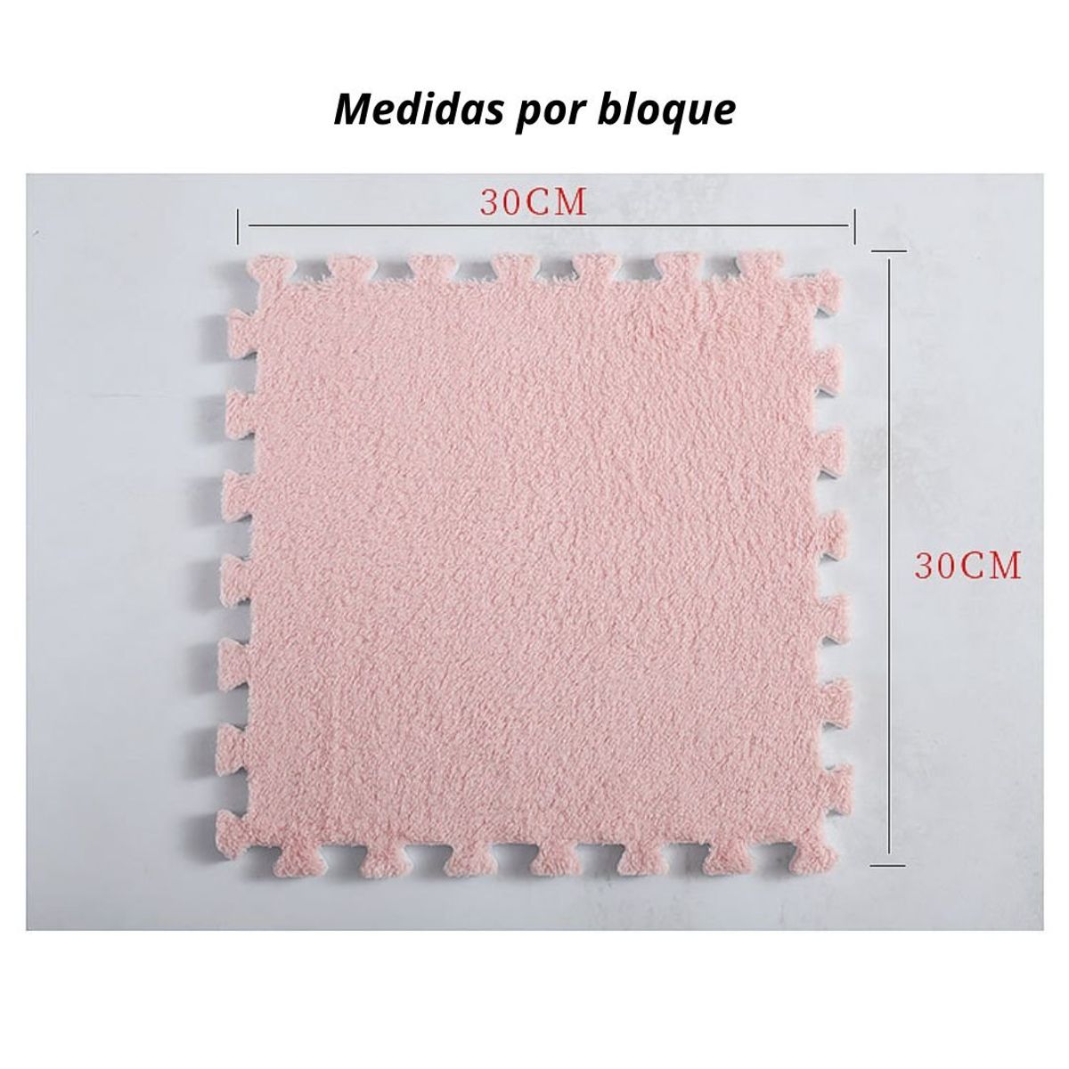 CRUSEC - Pack 6 Alfombras Rompecabezas Armable Felpa Shaggy 30x30