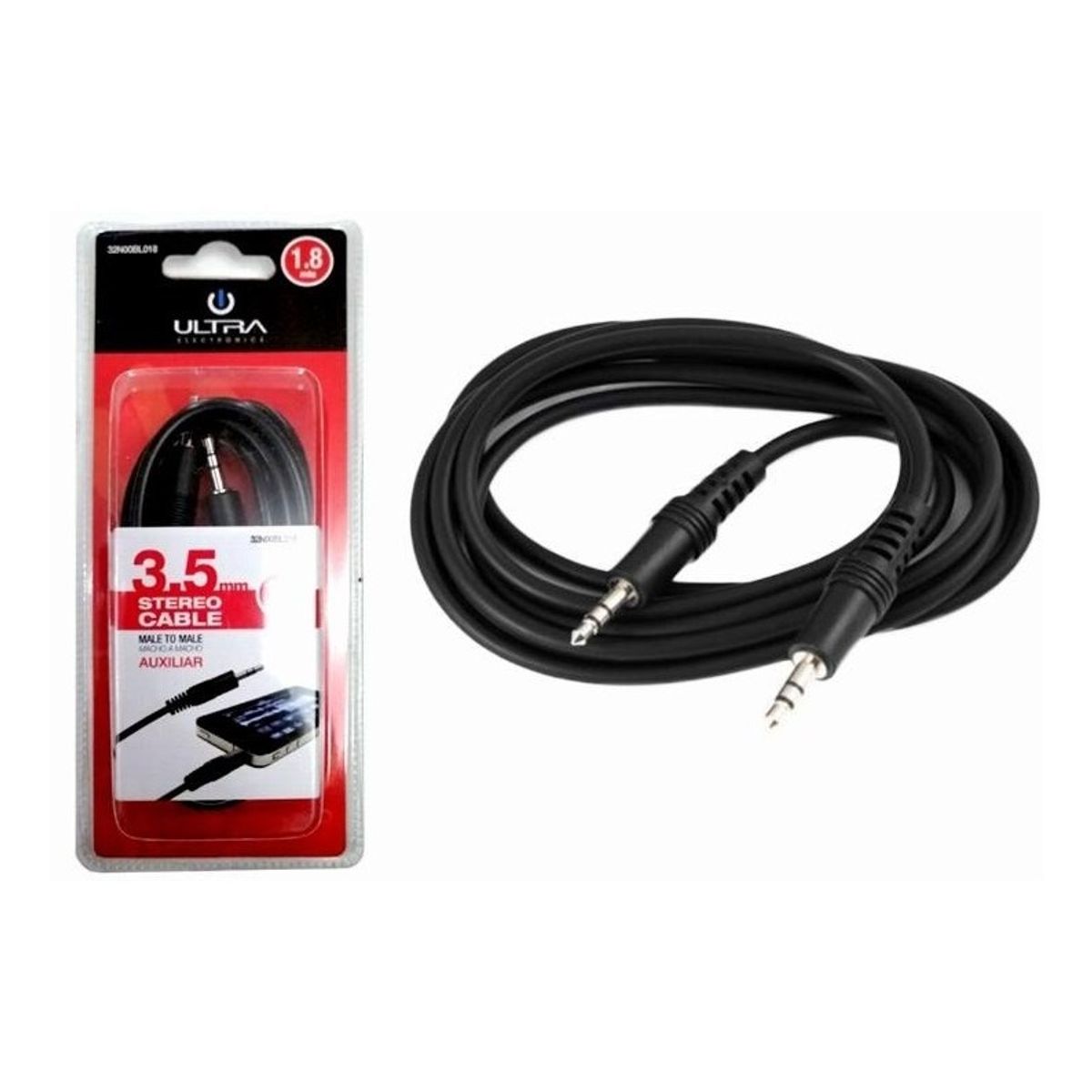 ULTRA - Cable Auxiliar Audio Jack 3.5mm 1.8 metros marca ultra
