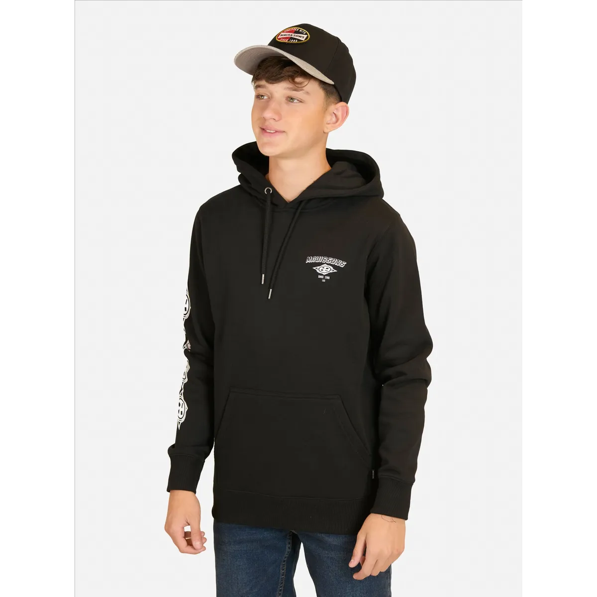 MAUI AND SONS - Poleron Canguro Aloha Negro Infantil Maui And Sons - Negro