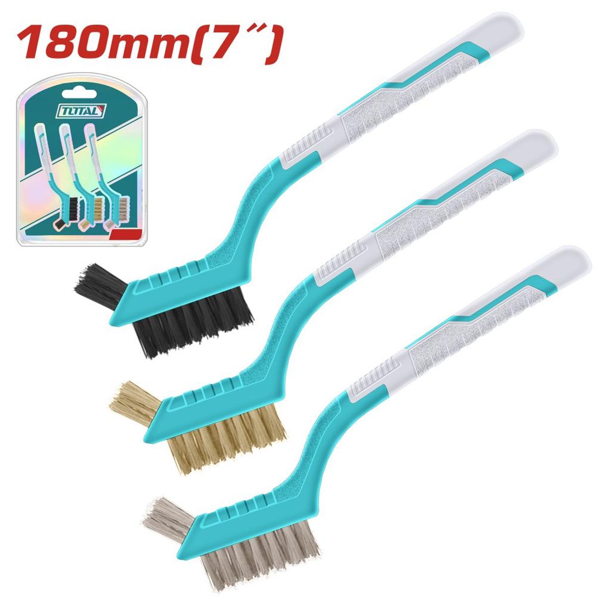 TOTAL TOOLS - SET MINI ESCOBILLAS TOTAL TAC38033 180MM 3PZS