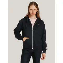 TOMMY HILFIGER - Polerón Hoodie Con Logo Flag Azul