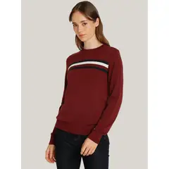 TOMMY HILFIGER - Sweater Global Stripe Con Logo Rojo