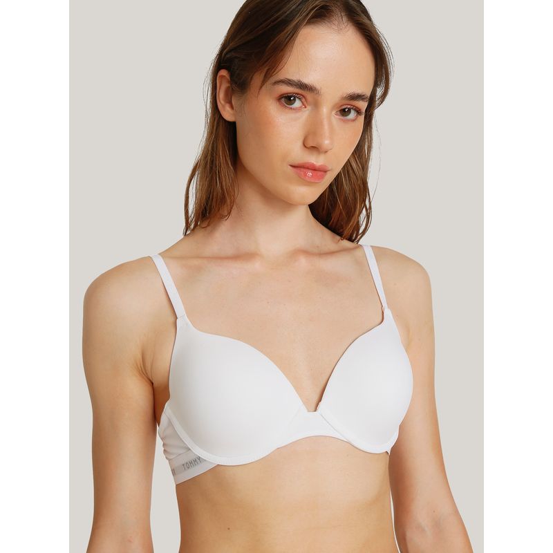 TOMMY HILFIGER - Brassier Push Up Con Logo Blanco Tommy Hilfiger