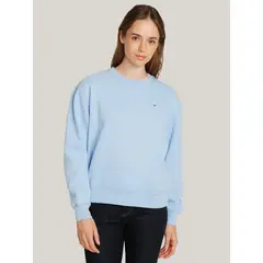 TOMMY HILFIGER - Polerón Solid Con Bandera Bordada Celeste