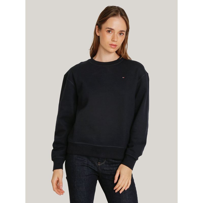 TOMMY HILFIGER - Polerón Solid Con Bandera Bordada Azul Tommy Hilfiger.
