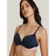 TOMMY HILFIGER - Brassier Push Up Con Logo Azul