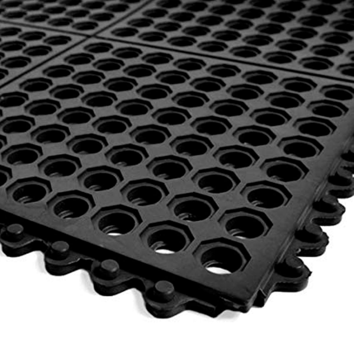 QRUBBER - Piso Drenaje Con Unión Orificio 90x90cm Qrubber