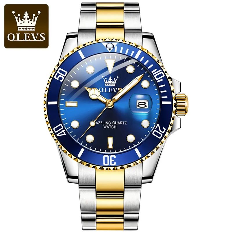 STARTECHOFFICE - Reloj para Hombre de Lujo OLEVS Acero Inoxidable Cuarzo Sumergible 30M