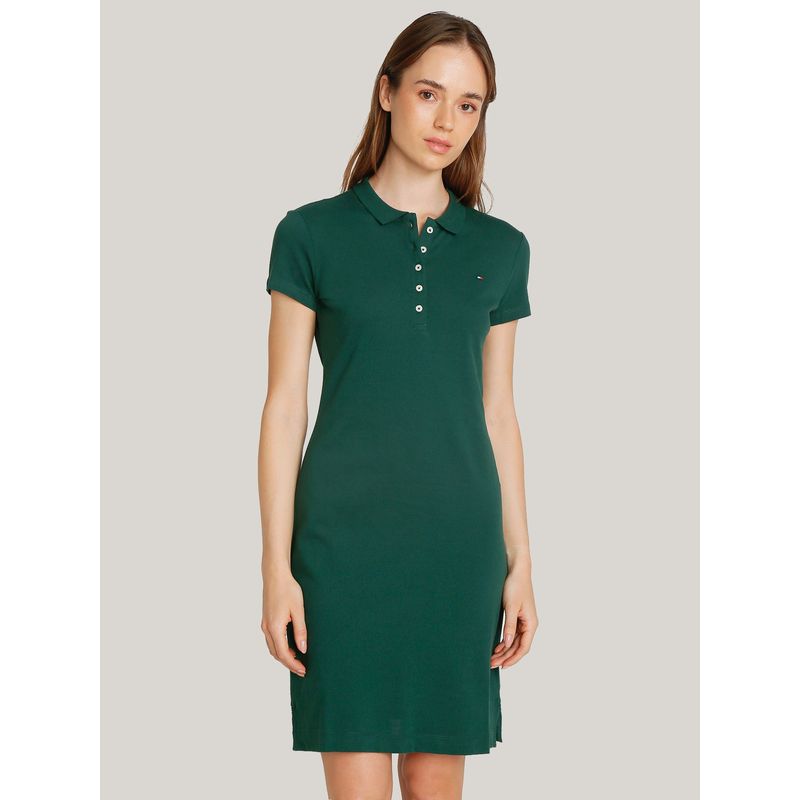TOMMY HILFIGER - Vestido Polo Slim Fit Verde Tommy Hilfiger