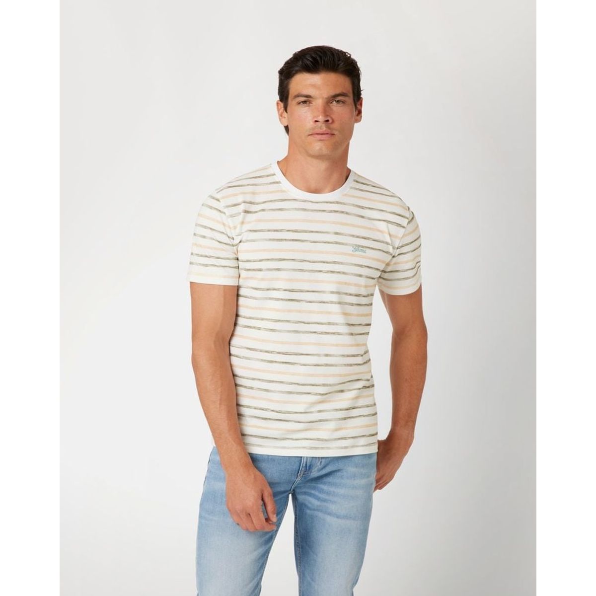 GUESS - Polera Ss Cn Striped Tee Hombre Beige