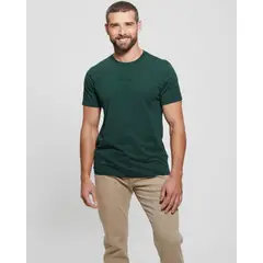 GUESS - Polera Ss Emb Pima Crew Hombre Verde
