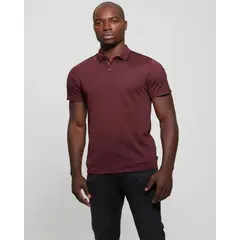 GUESS - Polera Ss Quattro G Tape Polo Hombre Rojo