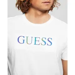 GUESS - Polera Ss Bsc Embossed Iridescent Tee Hombre Blanco