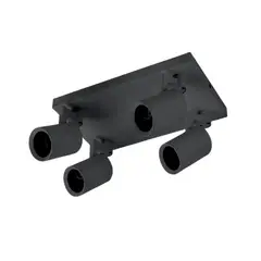 GENERICO - Aplique Porta Ampolleta GU10 de 4 Focos Negro