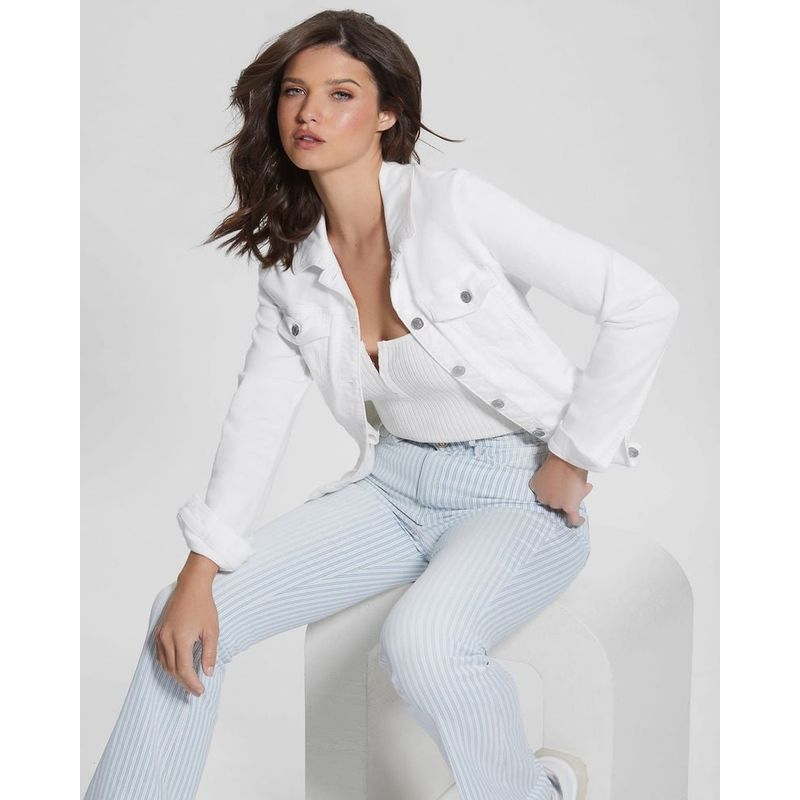 GUESS - Chaqueta Sexy Trucker Jacket Mujer Blanco