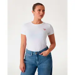 GUESS - Polera Ss Cn Mini Triangle Tee Mujer Blanco