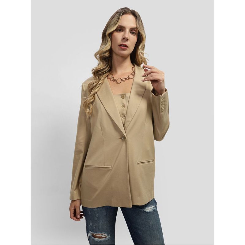 GUESS - Blazer Ls Kenly Blazer Mujer Beige