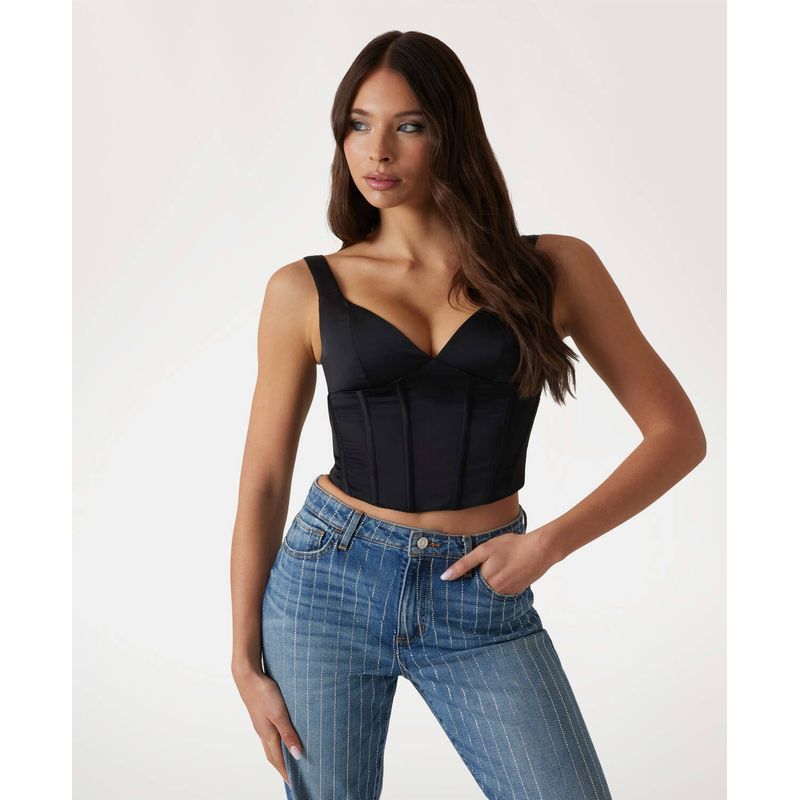 GUESS - Top Sl Jadore Corset Top Mujer Negro