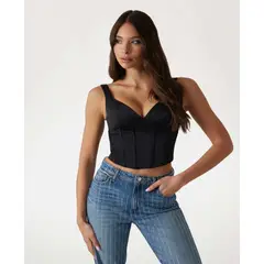 GUESS - Top Sl Jadore Corset Top Mujer Negro