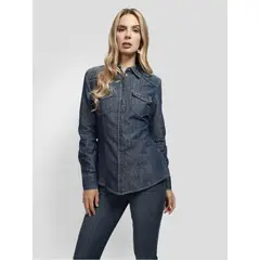 GUESS - Camisa Lis L/S Shirt Mujer Azul