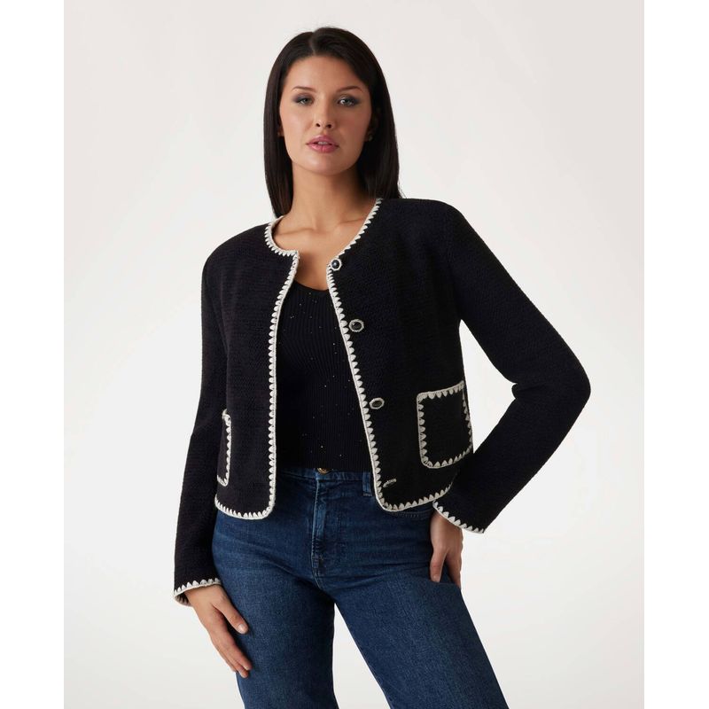 GUESS - Chaqueta Lucilla Buttoned Jacket Mujer Negro