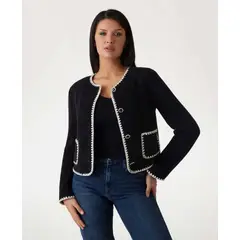 GUESS - Chaqueta Lucilla Buttoned Jacket Mujer Negro