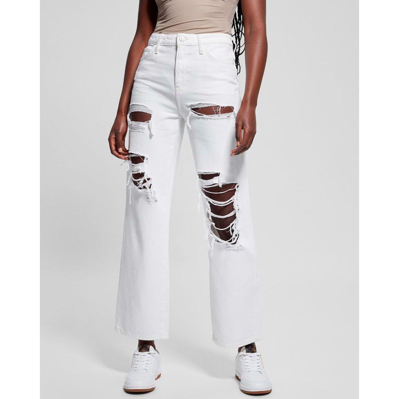 GUESS - Jeans 90S High Rise Mujer Blanco