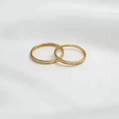 ELLA JOYAS - Anillo Cintillo Simple Oro 18k - N°6 o Talla 12 Nacional