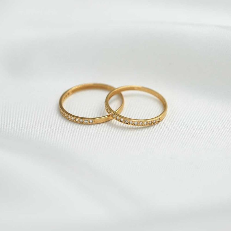ELLA JOYAS - Anillo Cintillo Simple Oro 18k - N°6 o Talla 12 Nacional