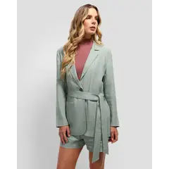 GUESS - Chaqueta Joni Linen Blazer Mujer Verde