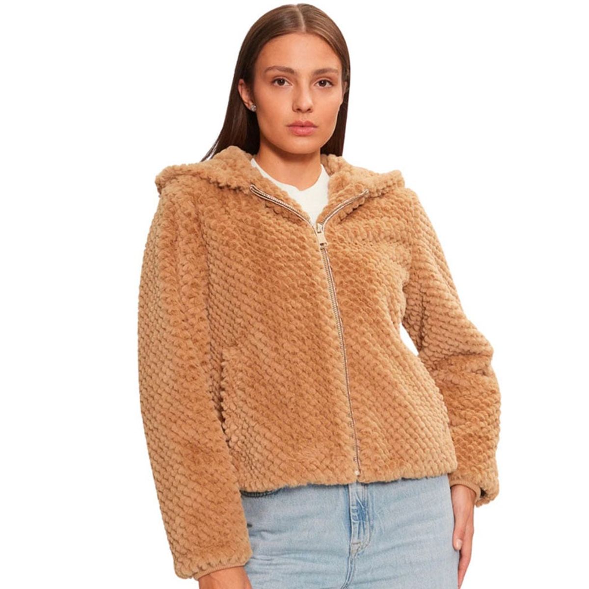 GUESS - Chaqueta New Theoline Jacket Mujer Beige