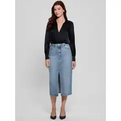 GUESS - Blusa Ls Gen Gold Charm Bodysuit Mujer Negro