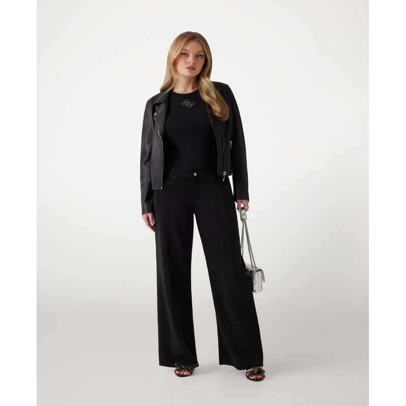 GUESS - Pantalon Sexy Palazzo Mujer Negro