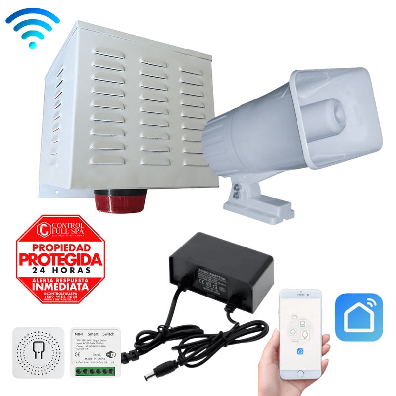 GENERICO - Kit alarma comunitaria Wifi App Movil 30W 1 TONO