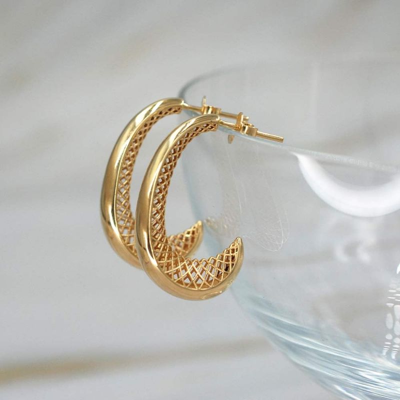 ELLA JOYAS - Aro Argolla Luna Oro 18k