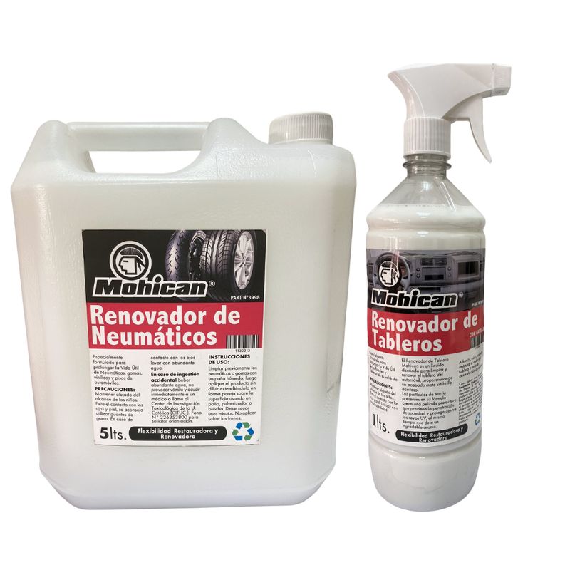 GENERICO - PROMO RENOVADOR DE NEUMATICOS 5L + RENOVADOR TABLERO AUTO 1L