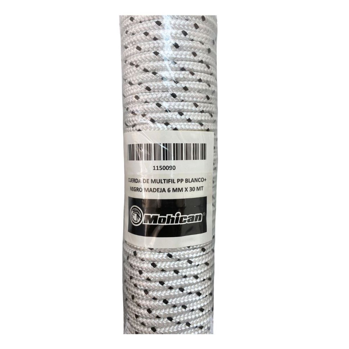 GENERICO - CUERDA DE MULTIFIL PP BLANCO+NEGRO MADEJA 6 MM X 30 MT