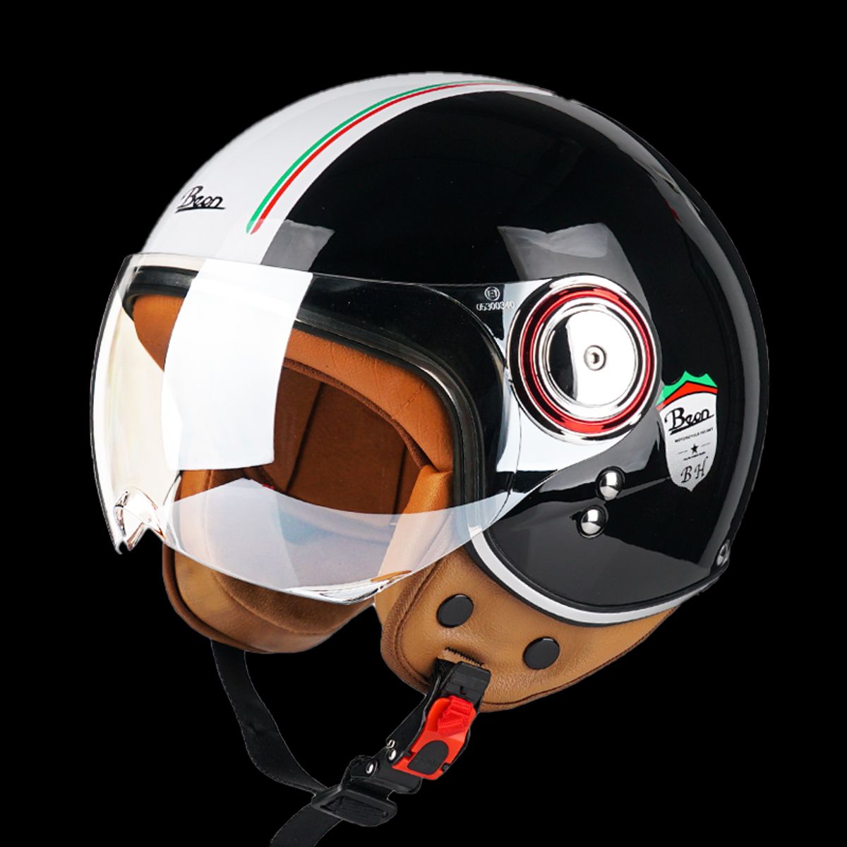 BEON - CASCO DE MOTO BEON RETRO BLACK - TALLA S