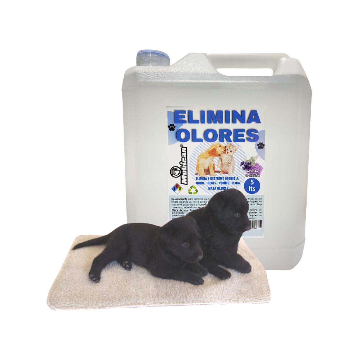 MOHICAN - PROMO ELIMINA OLORES ORINA Y HECES LAVANDA 5LT + MANTA