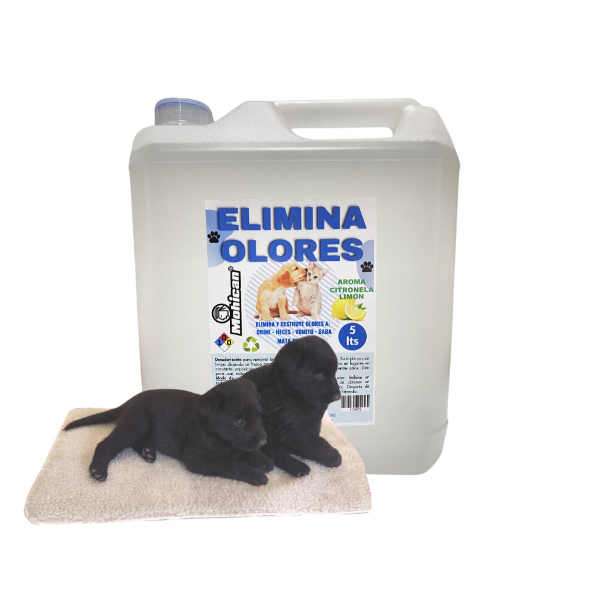 MOHICAN - PROMO ELIMINA OLORES ORINA Y HECES LIMON 5LT + MANTA