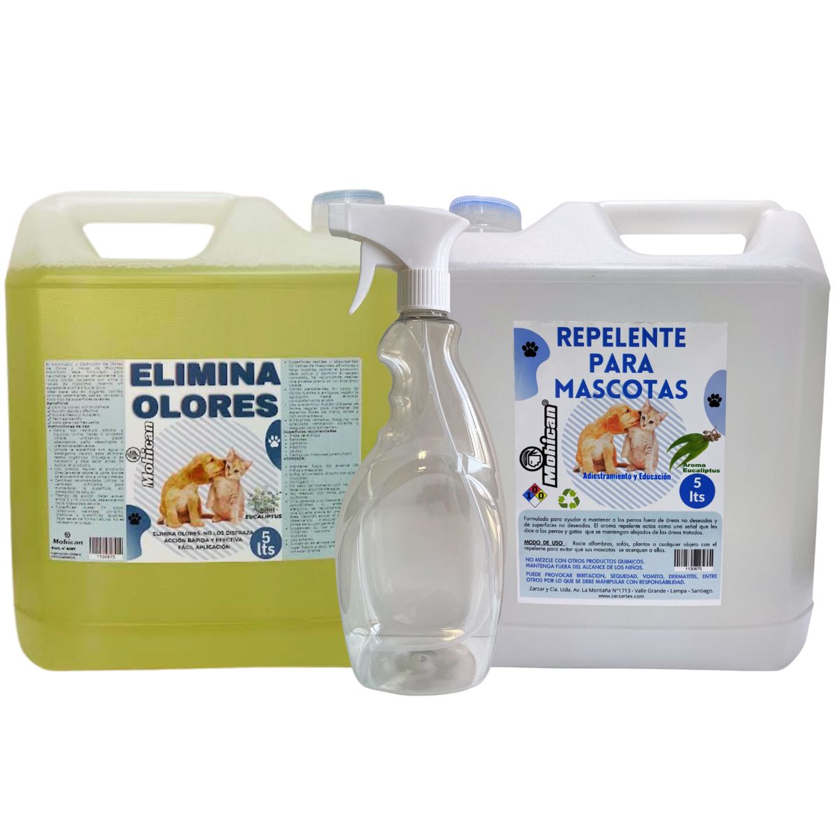 MOHICAN - PROMO REPELENTE 5L + ELIMINADOR OLORES 5L EUCALIPTO + ATOMI